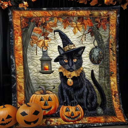 Wicked Black Cat and Pumpkin WN1908102CL Quilt