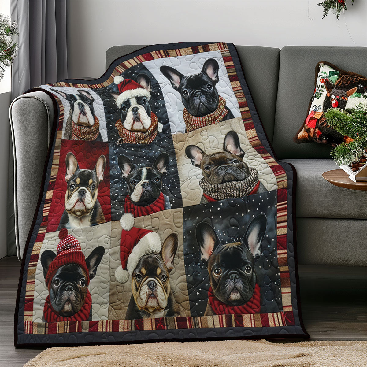 Winter French Bulldog SR2008039CL Quilt