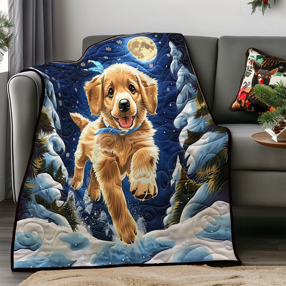 Winter Golden Retriever SR2008016CL Quilt