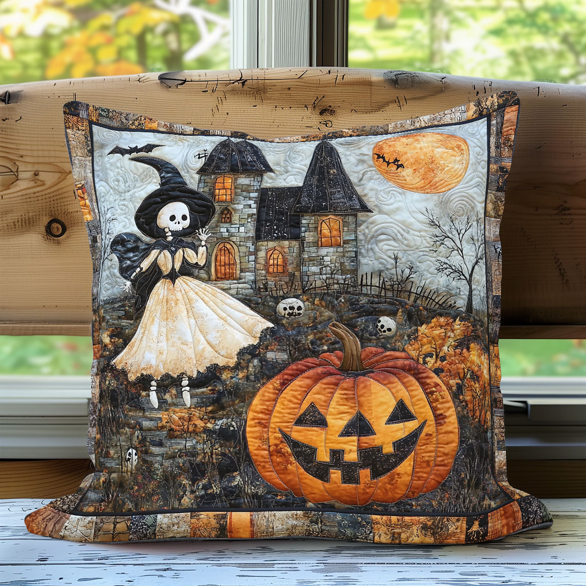 Witch Skeleton WN3107082CL Quilt Pillow Case