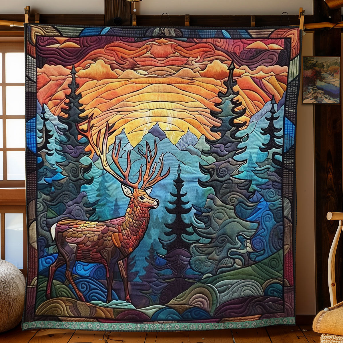 Woodland Deer Twilight WN0909072CL Quilt