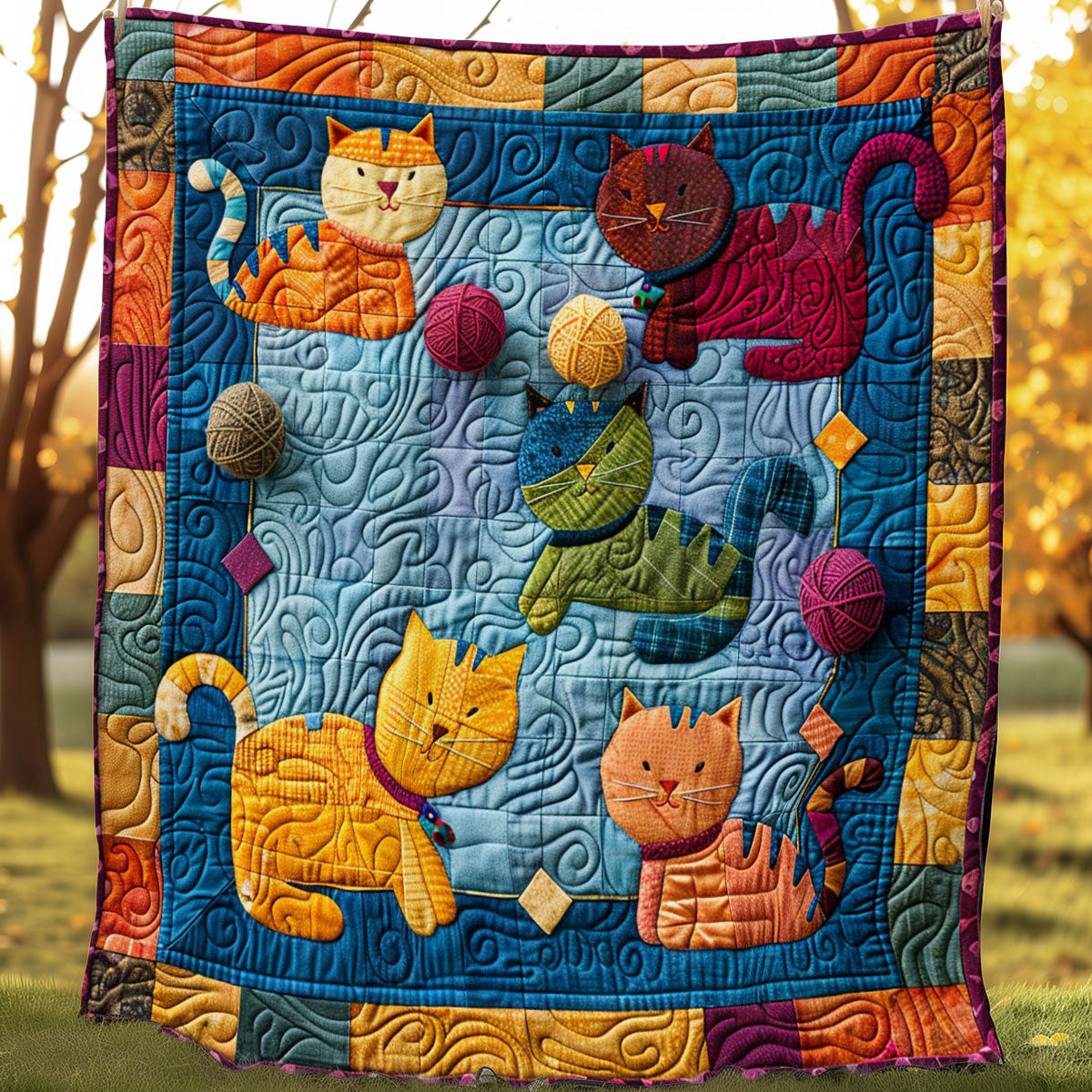 Yarnball Cat SR0908017CL Quilt