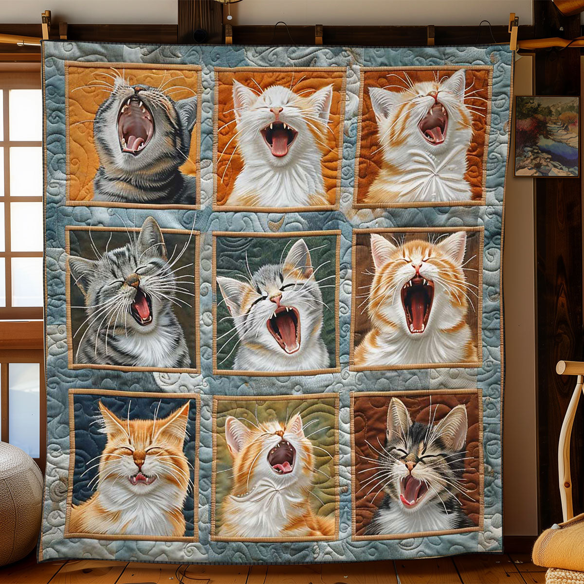 Yawning Kitty Corner WN1408112CL Quilt