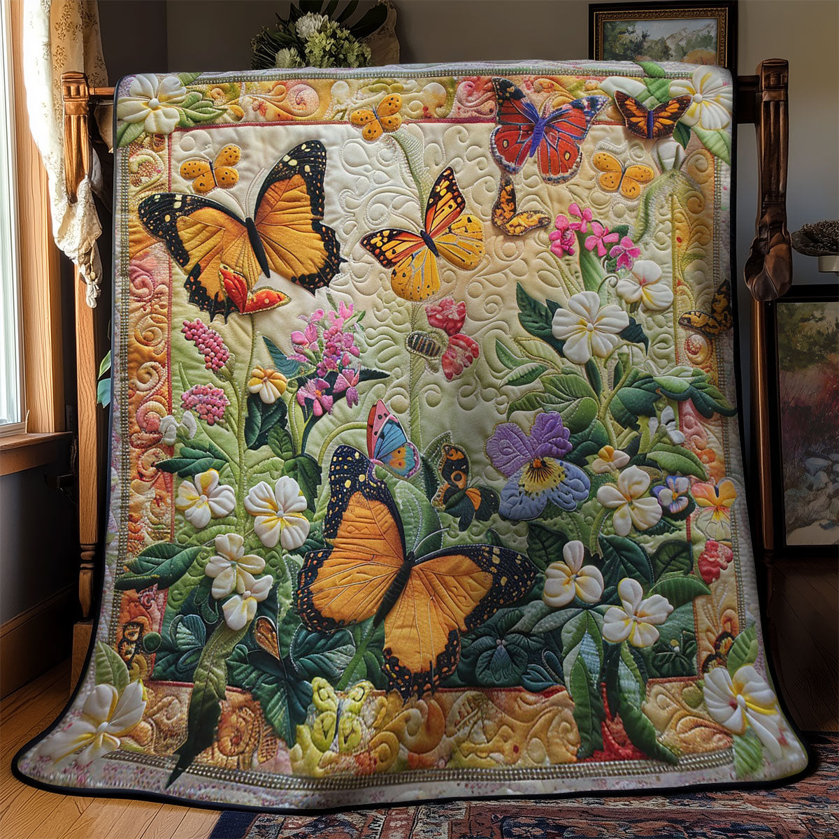 Yellow Butterfly WM2108008CL Quilt