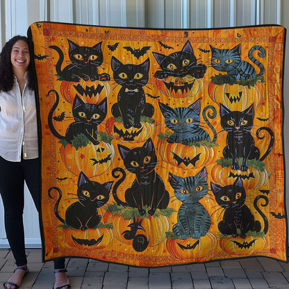 Black Halloween Cat WM2507001CL Quilt