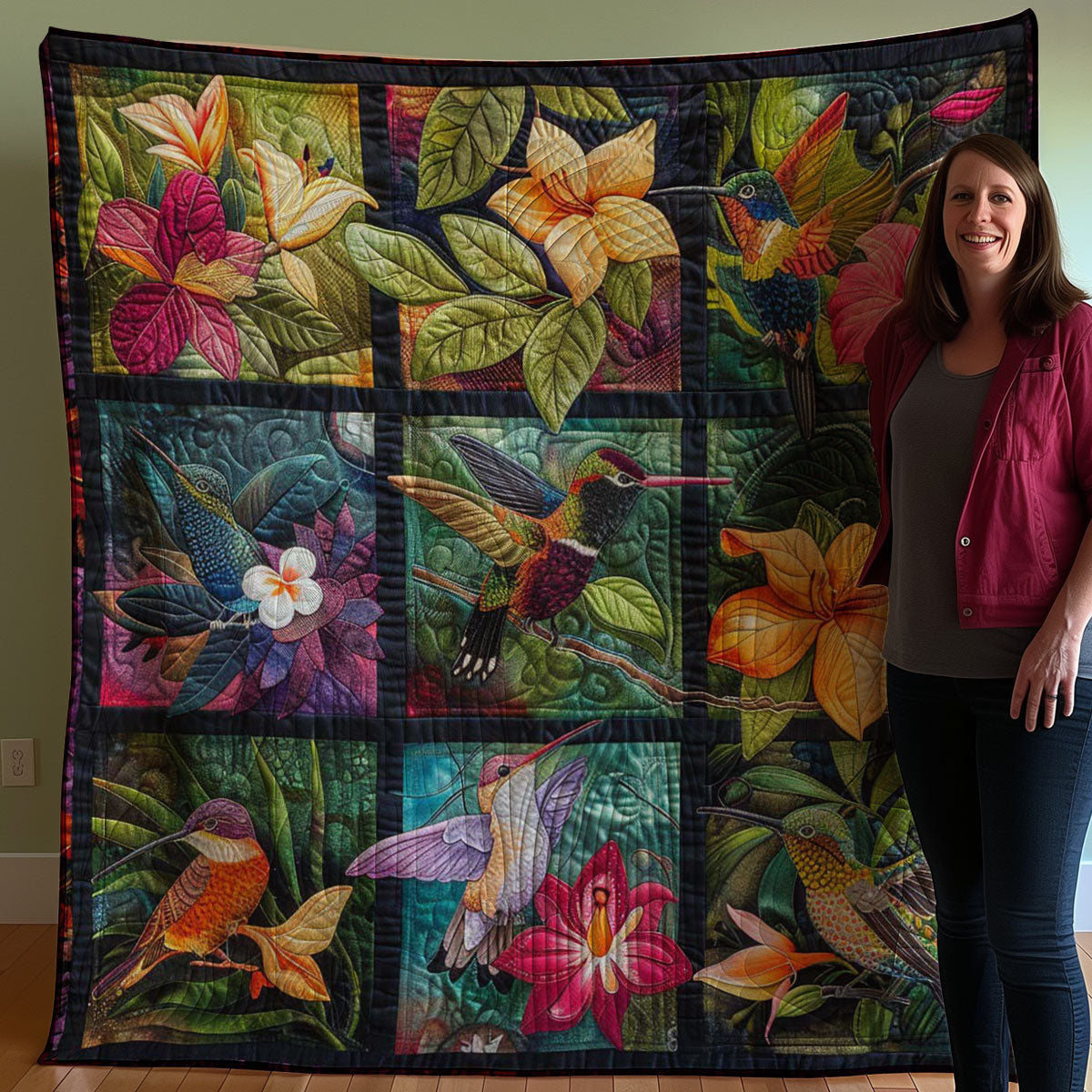 Hummingbirds Cartoon WM2707002CL Quilt