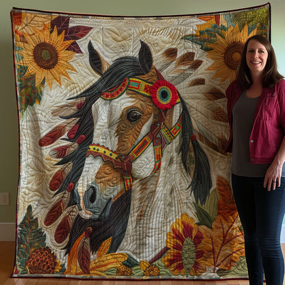 Native Brown Horse WM2607001CL Quilt