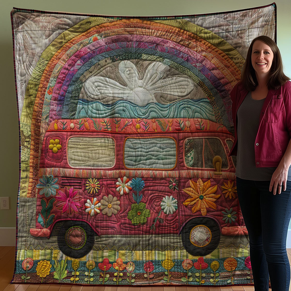 Rainbow Camper Van WM2707001CL Quilt