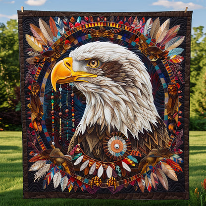 Bald Eagle And Feathers WM2408046CL Quilt