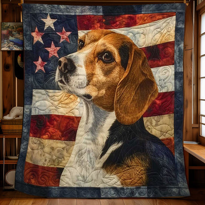 Beagle Stars and Stripes WN2608078CL Quilt