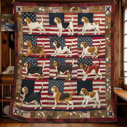 Beagle's Flag Waving Fun WN2608079CL Quilt