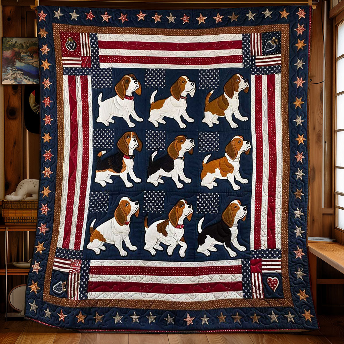 Beagle's U.S. Adventure WN2608080CL Quilt