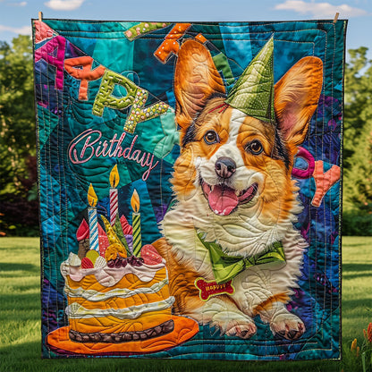 Birthday Corgi WM2408005CL Quilt