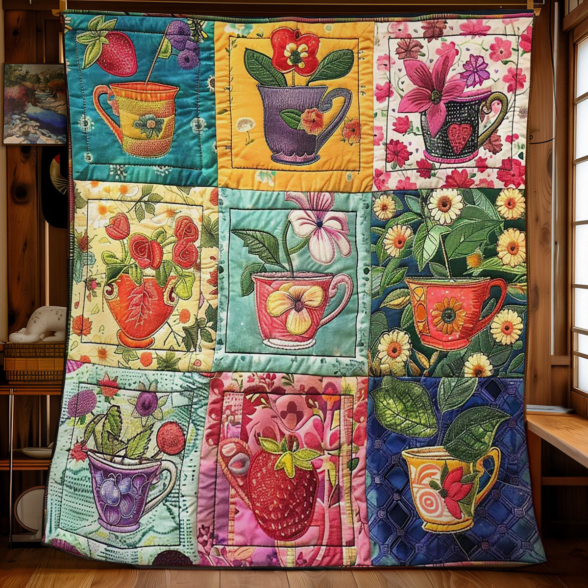 Blooming Teacup WN2708011CL Quilt