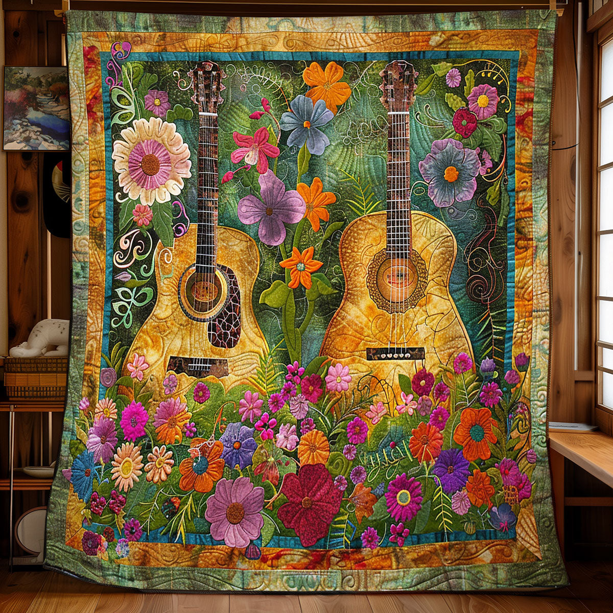 Blossoming Guitar Melodies WN2208141CL Quilt