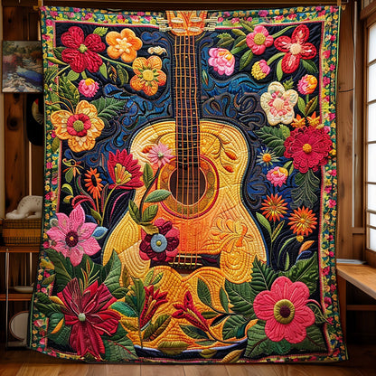 Boho Guitar Garden WN2208123CL Quilt