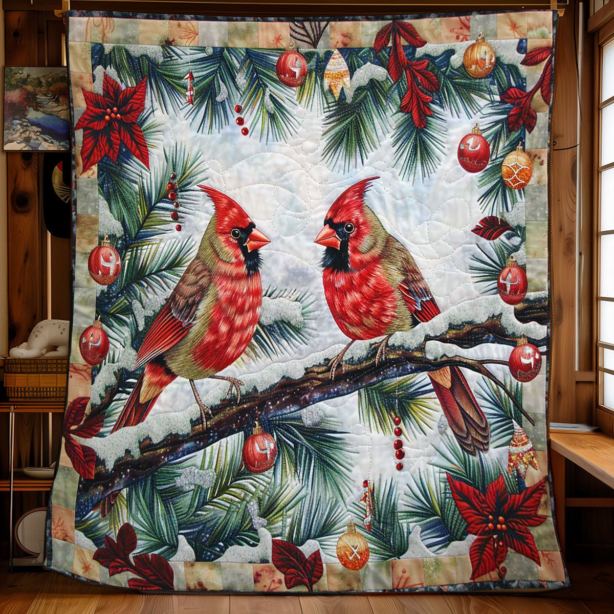 Cardinal's Snowy Duo WN2608096CL Quilt