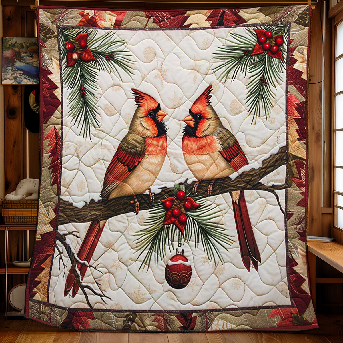 Cardinal's Snowy Romance WN2608102CL Quilt