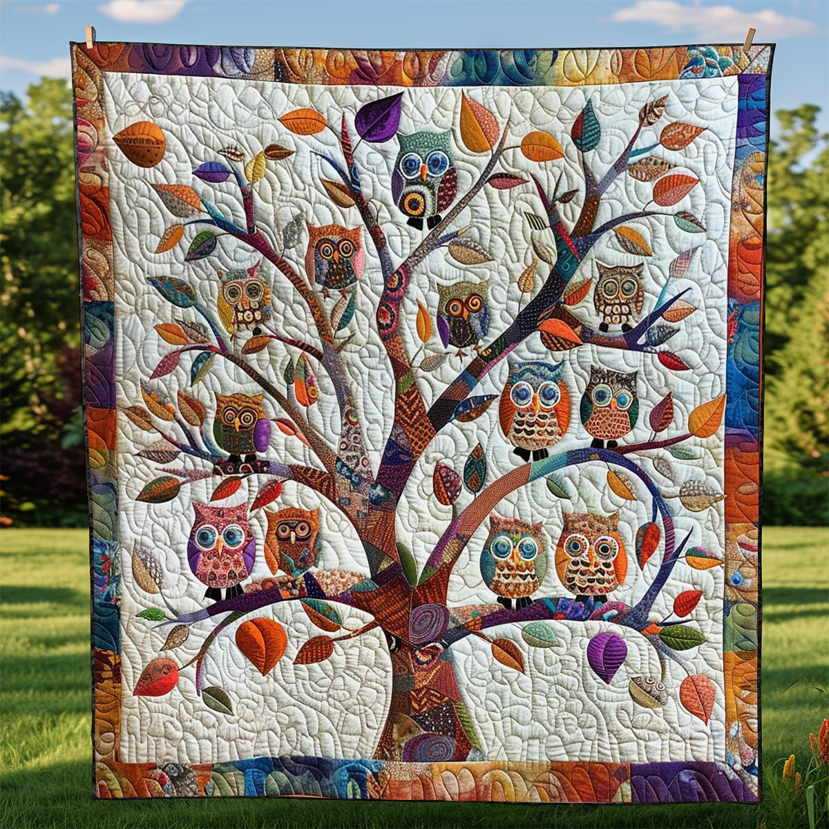 Cartoon Owls Tree WM0509020CL Quilt