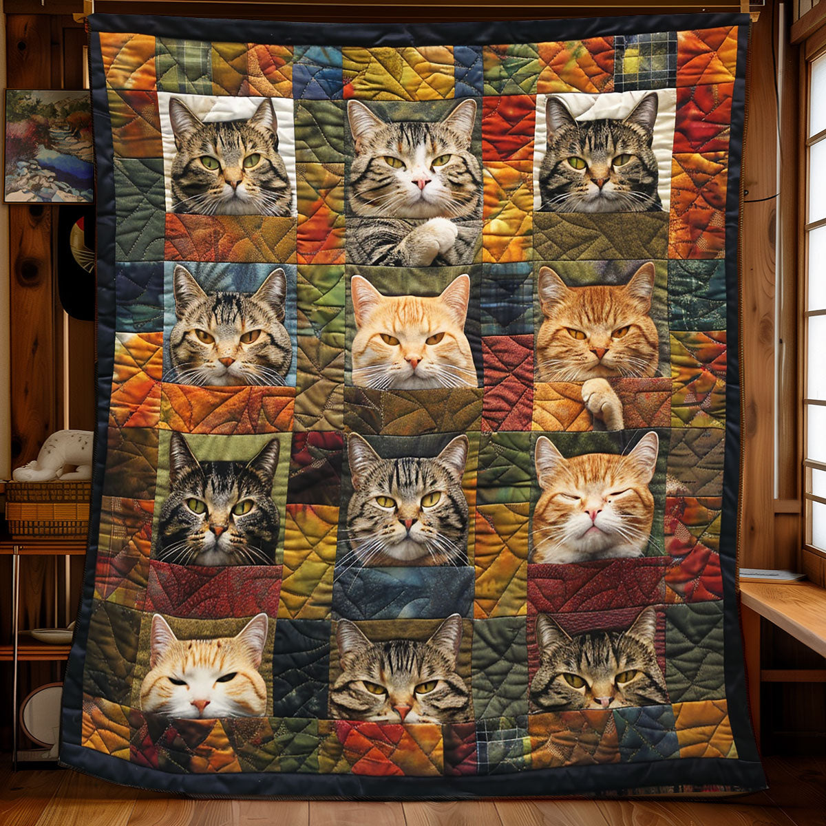 Cheerful Cats Wrap WN2208024CL Quilt