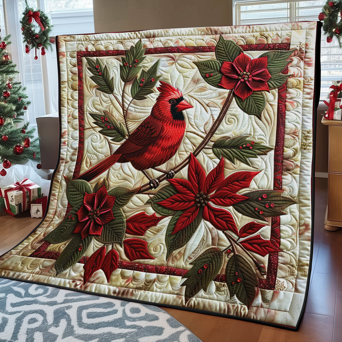 Christmas Cardinal SR1608046CL Quilt