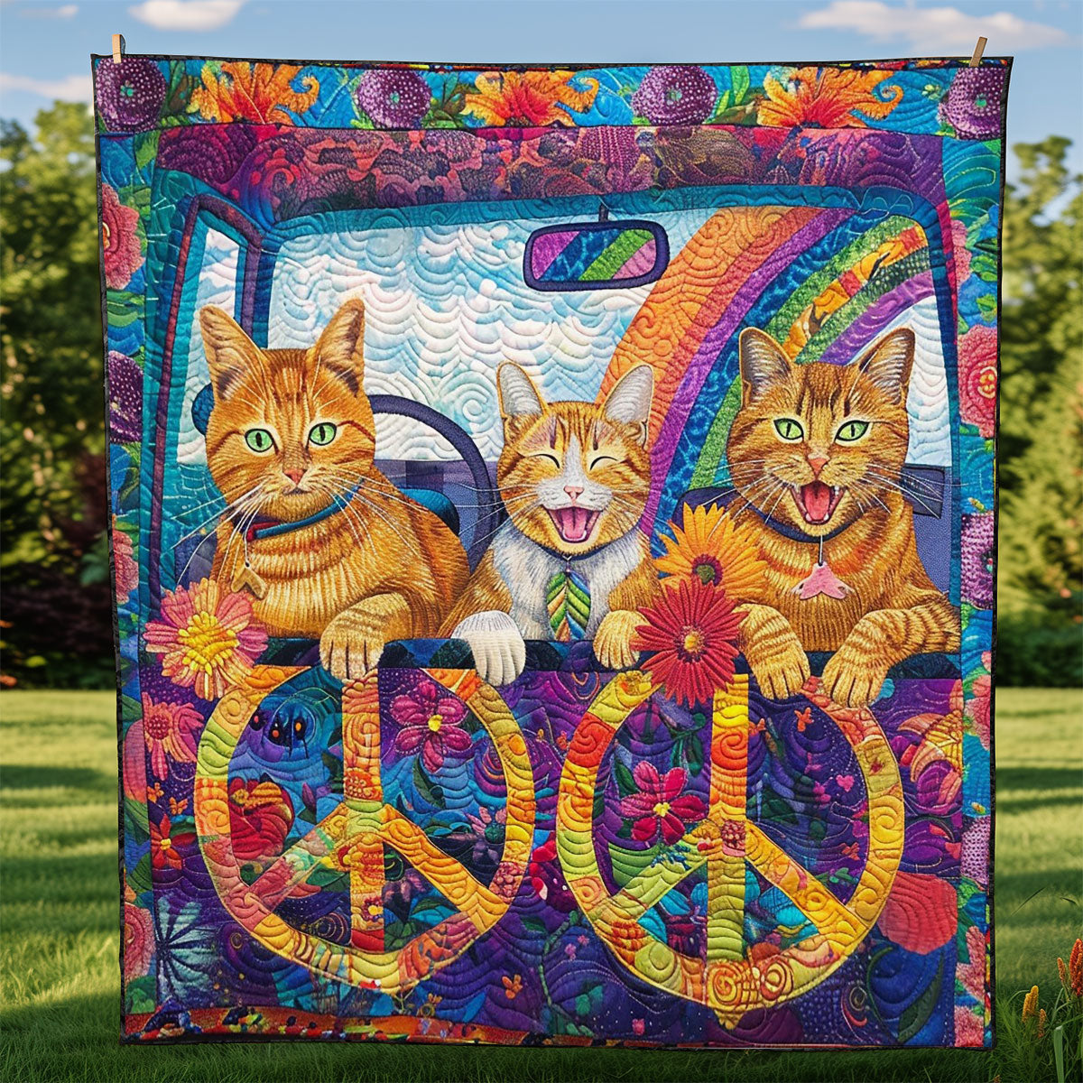 Colorful Trip Cat WM2408043CL Quilt