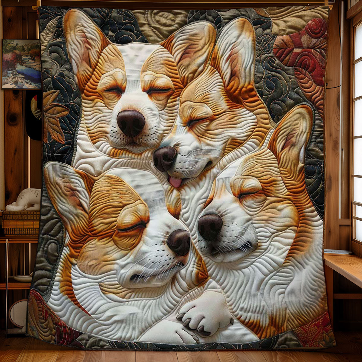 Corgi’s Happy Hideout WN2808083CL Quilt