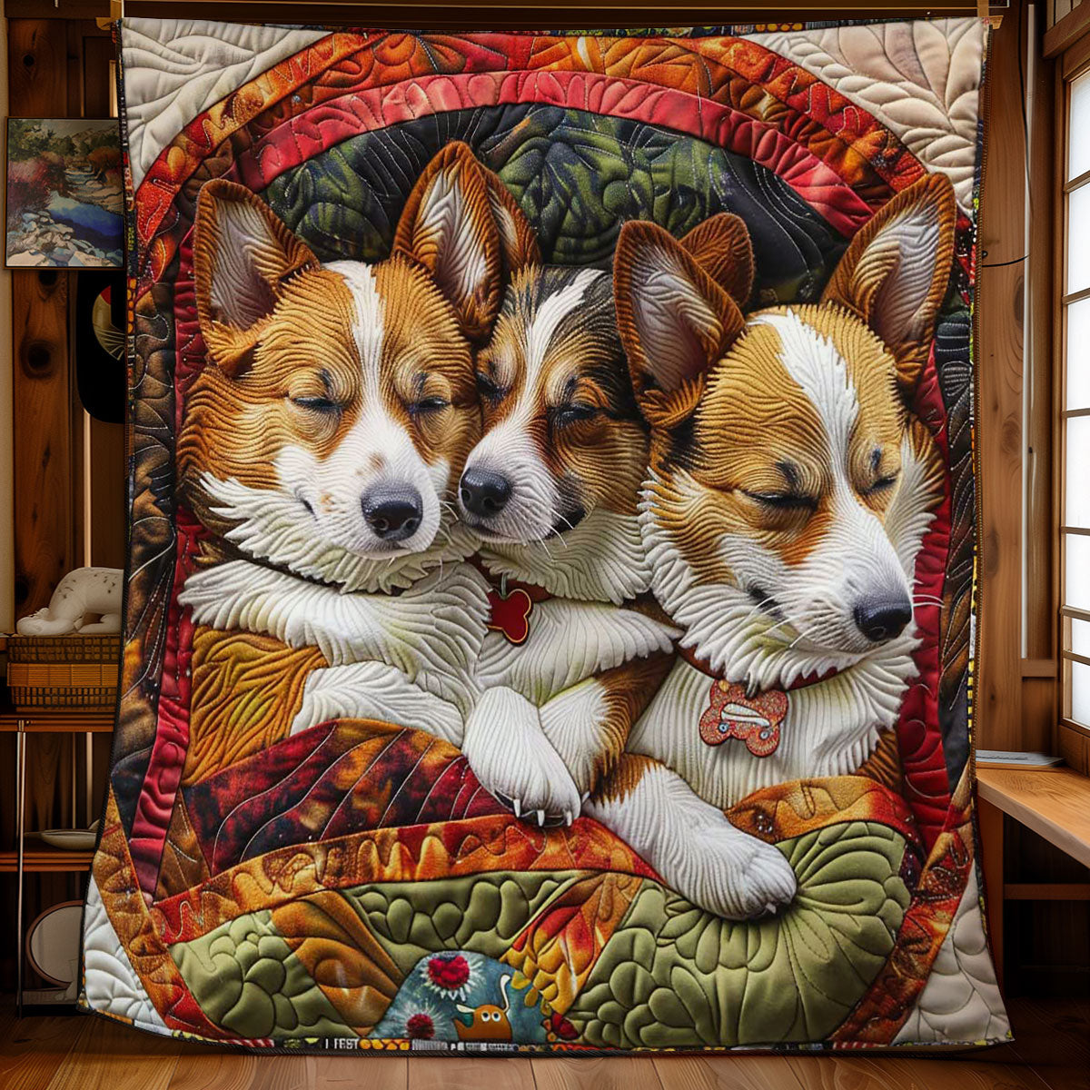 Corgi’s Plush Paradise WN2808070CL Quilt