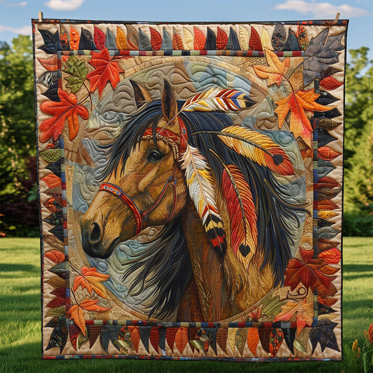 Feathers Horse WM2308081CL Quilt