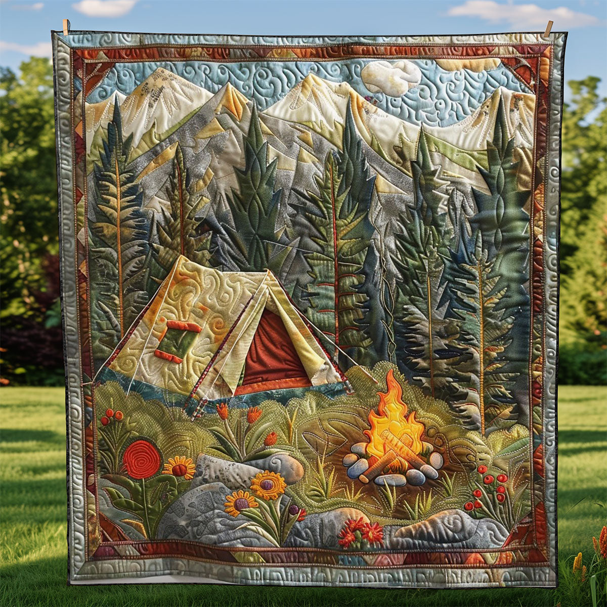Fire On Forest WM2308042CL Quilt