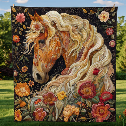 Floral Mane's Horse WM0909017CL Quilt