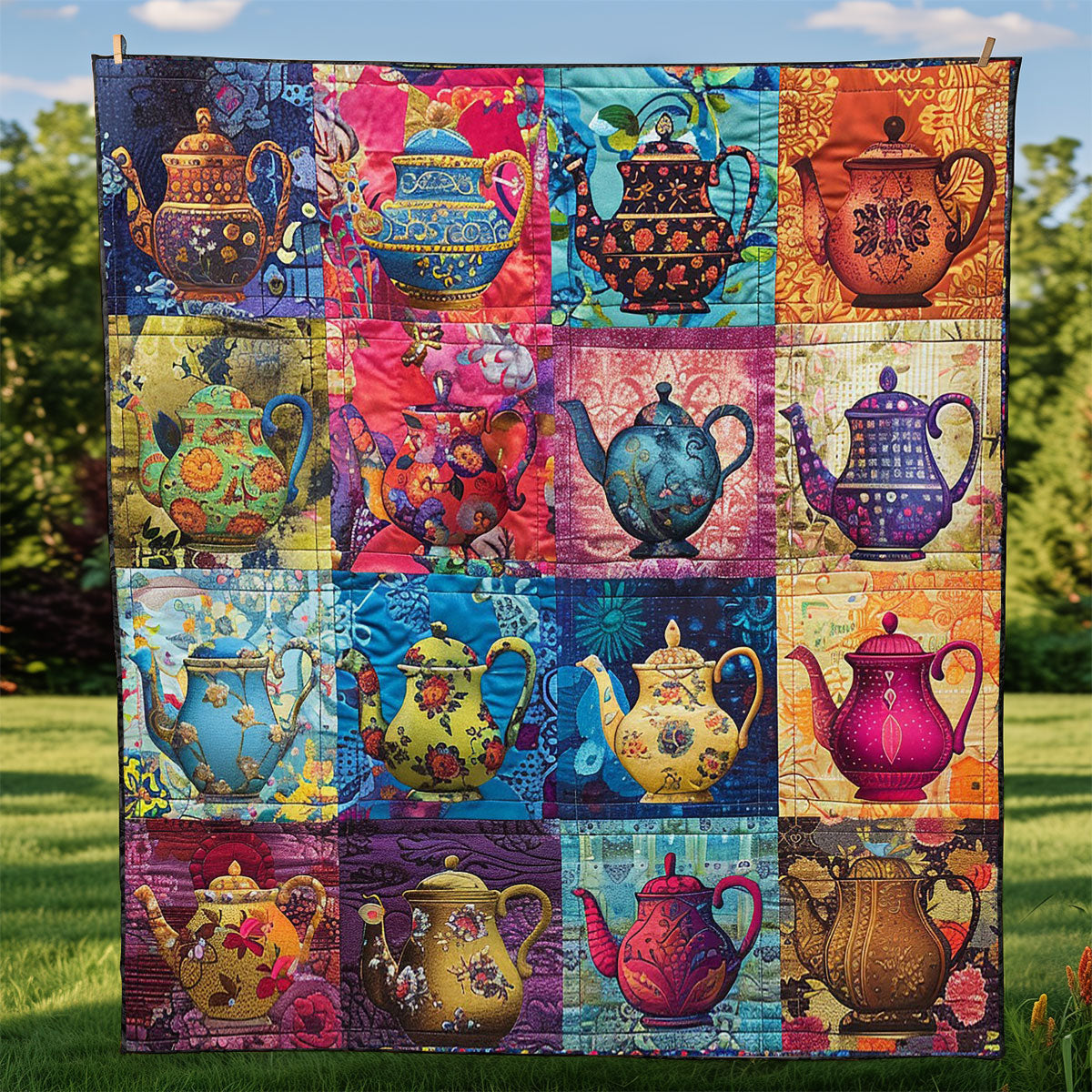 Florals Decoring Teapot WM2308001CL Quilt