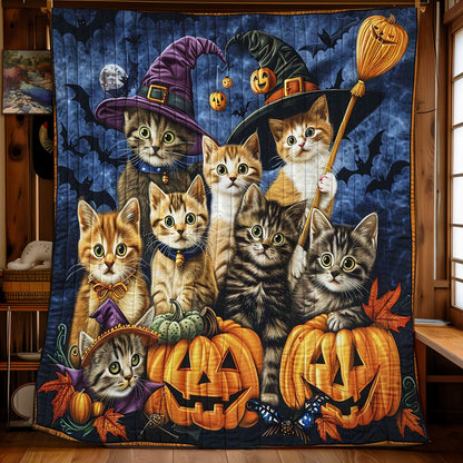 Ghostly Cats Parade WN2608016CL Quilt