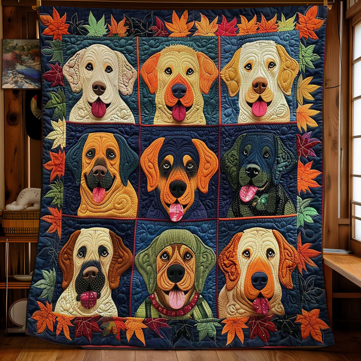 Golden Dogs Autumn Bliss WN2708022CL Quilt