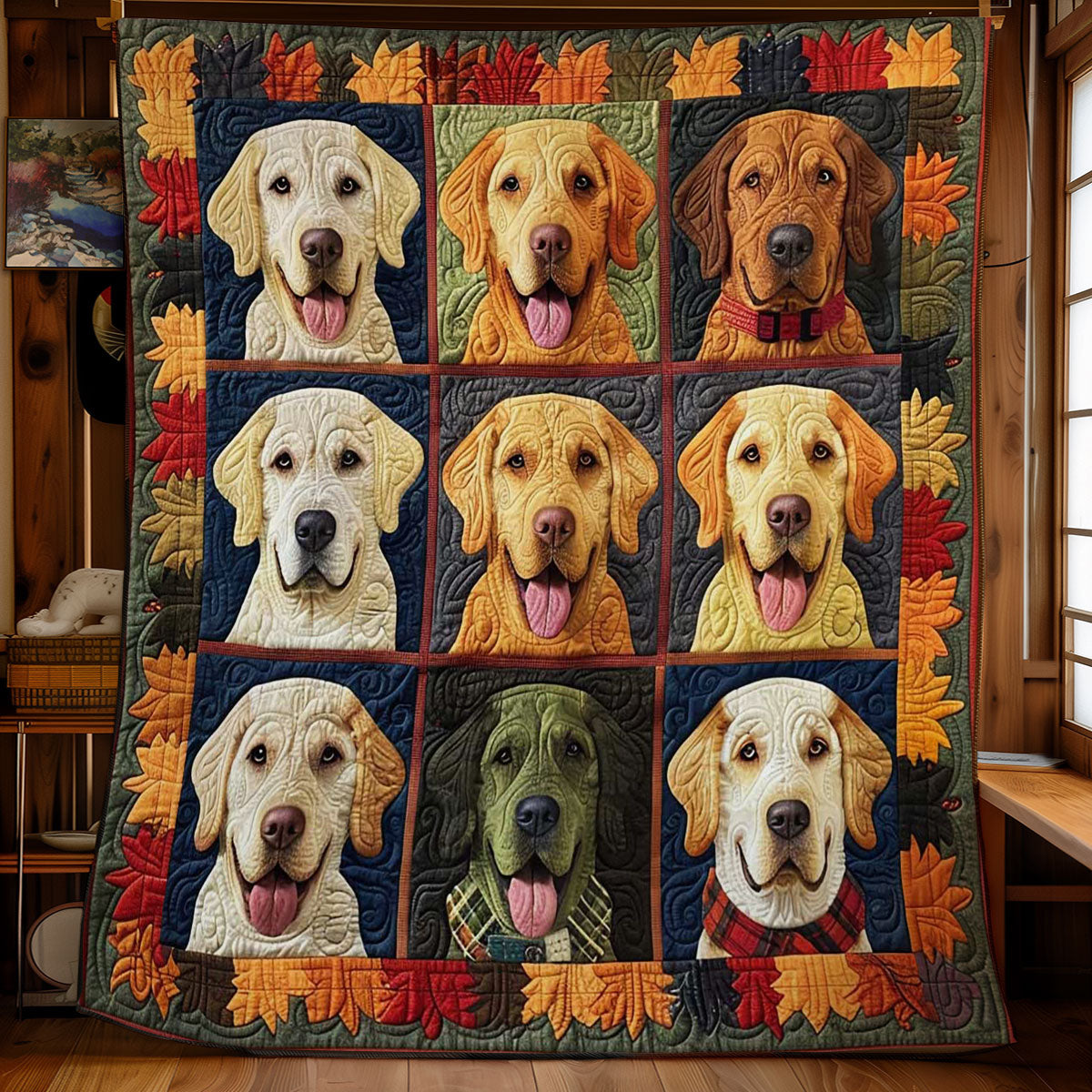 Golden Dogs Autumn Dreams WN2708021CL Quilt