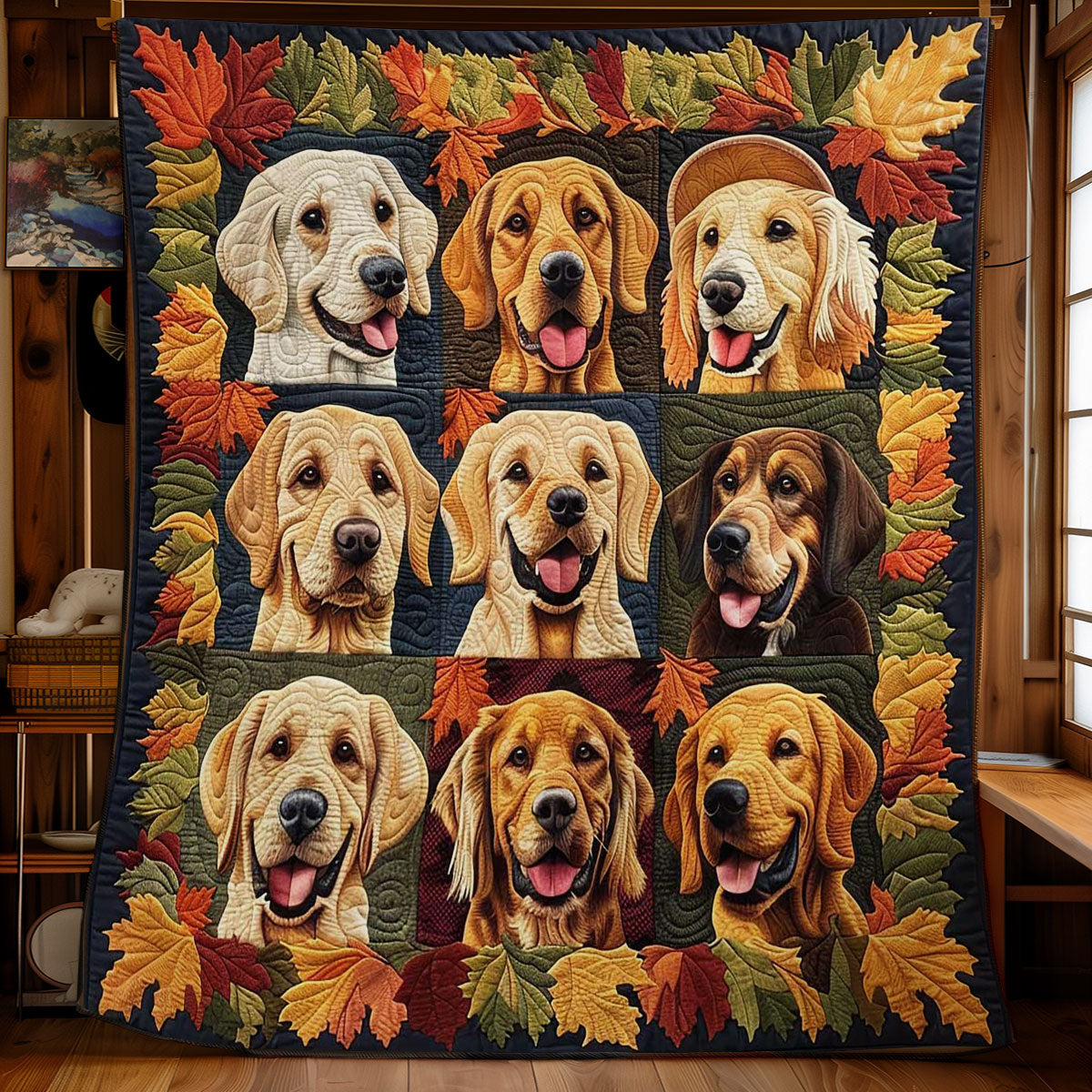 Golden Dogs Fall Festival WN2708014CL Quilt