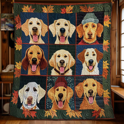 Golden Dogs Rustic Autumn WN2708024CL Quilt