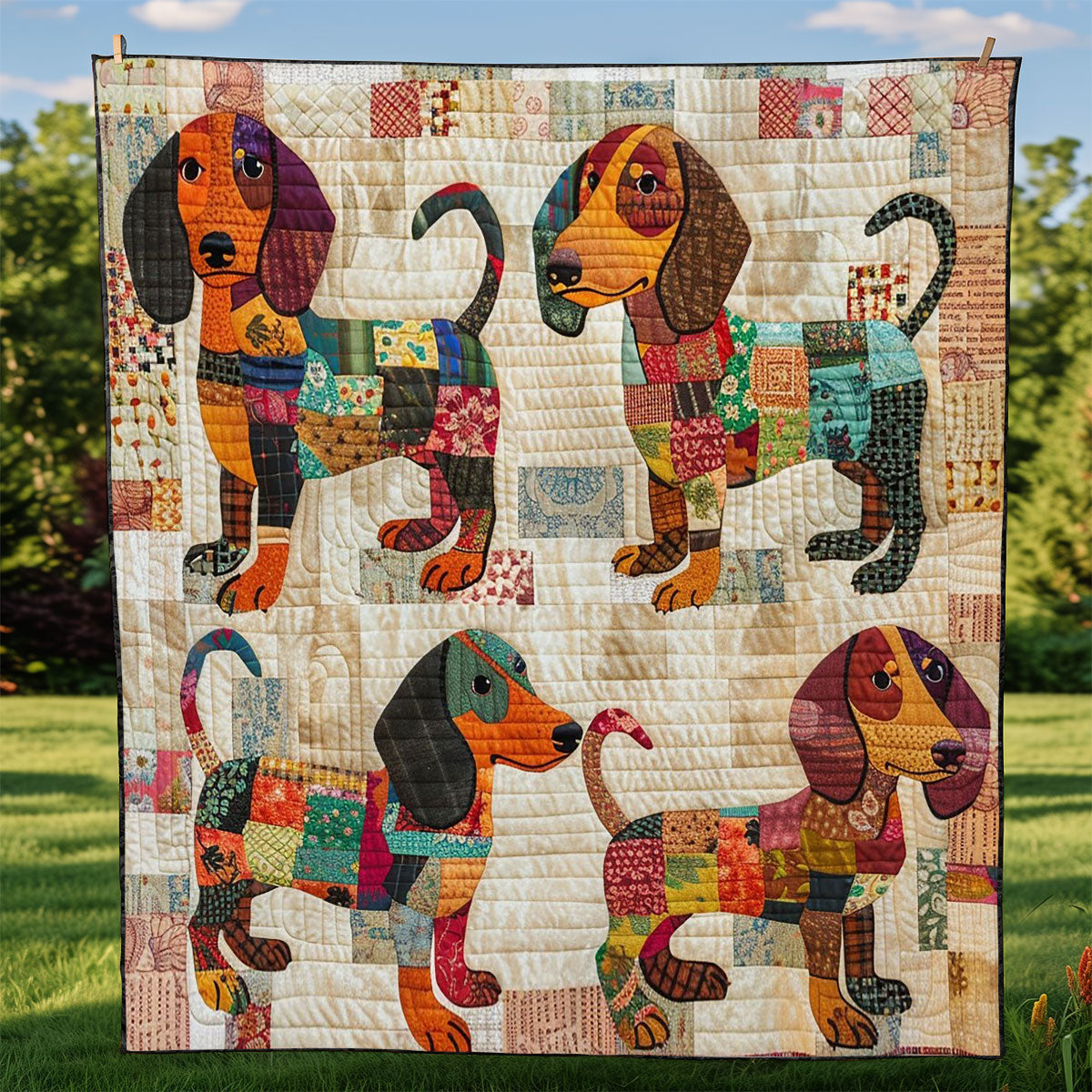 Gracious Dashsunds WM2308024CL Quilt