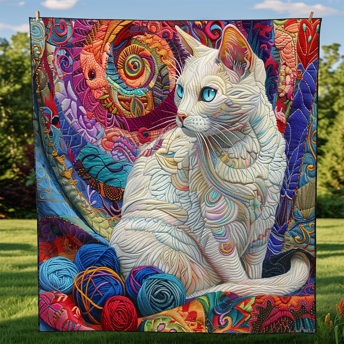 Hippie Cat WM2808026CL Quilt