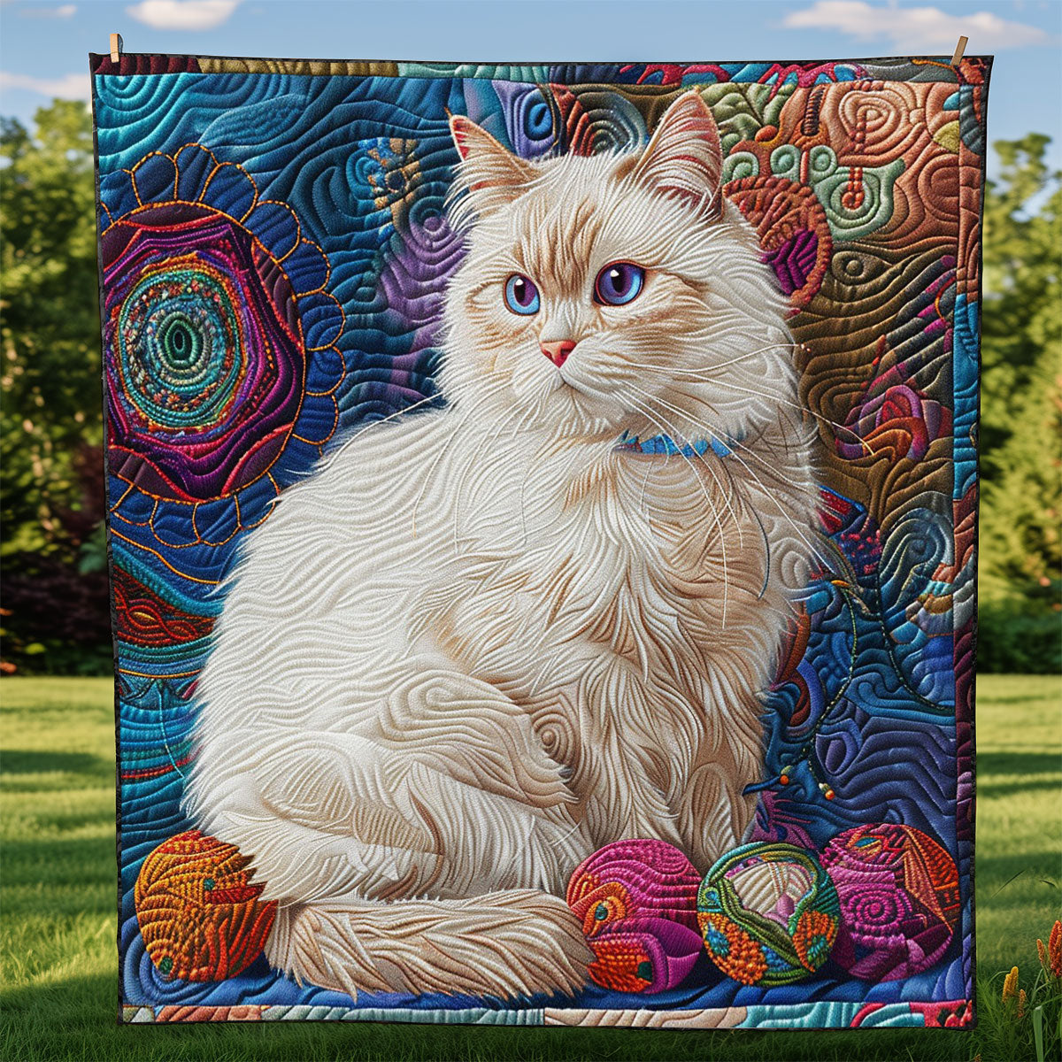 Hippie Cat WM2808029CL Quilt