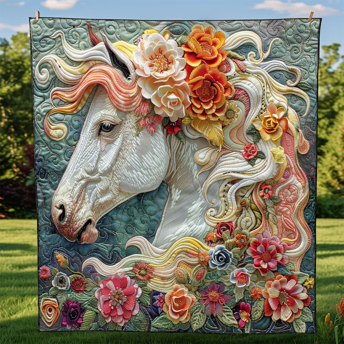 Horse Flowing Mane WM2908009CL Quilt