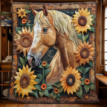 Horse Sunflower Meadow WN2108084CL Quilt