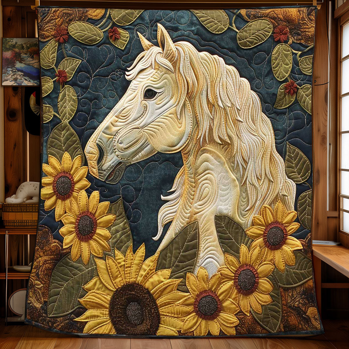 Horse Trail Sunflowers WN2108076CL Quilt