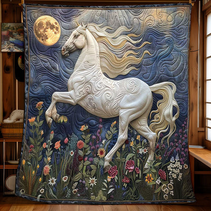 Horse's Blooming Fields WN2408183CL Quilt