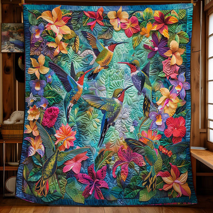 Hummingbird Blissful Blooms WN2708060CL Quilt