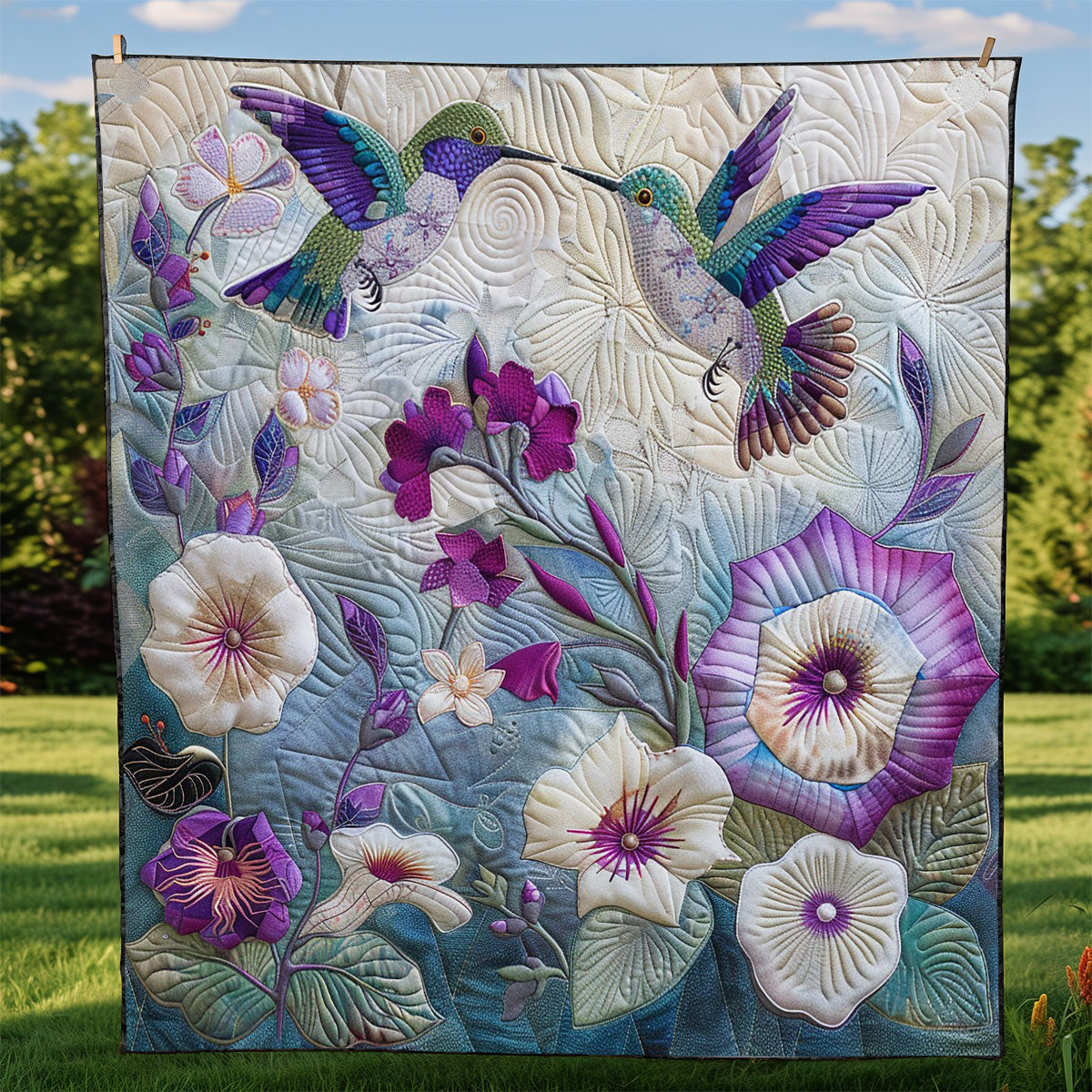 Hummingbird Couple WM3008008CL Quilt