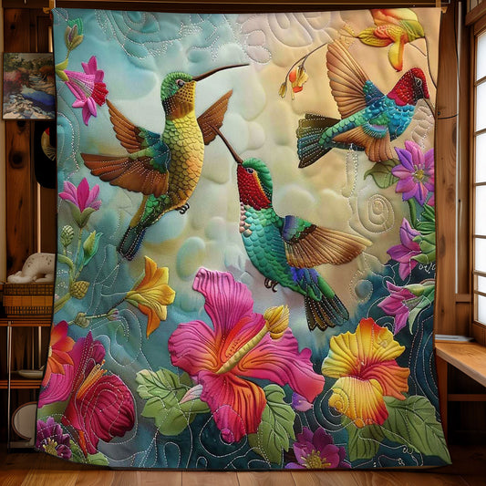 Hummingbirds Among Flowers WN2608042CL Quilt
