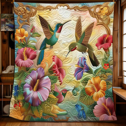 Hummingbirds' Floral Harmony WN2608044CL Quilt