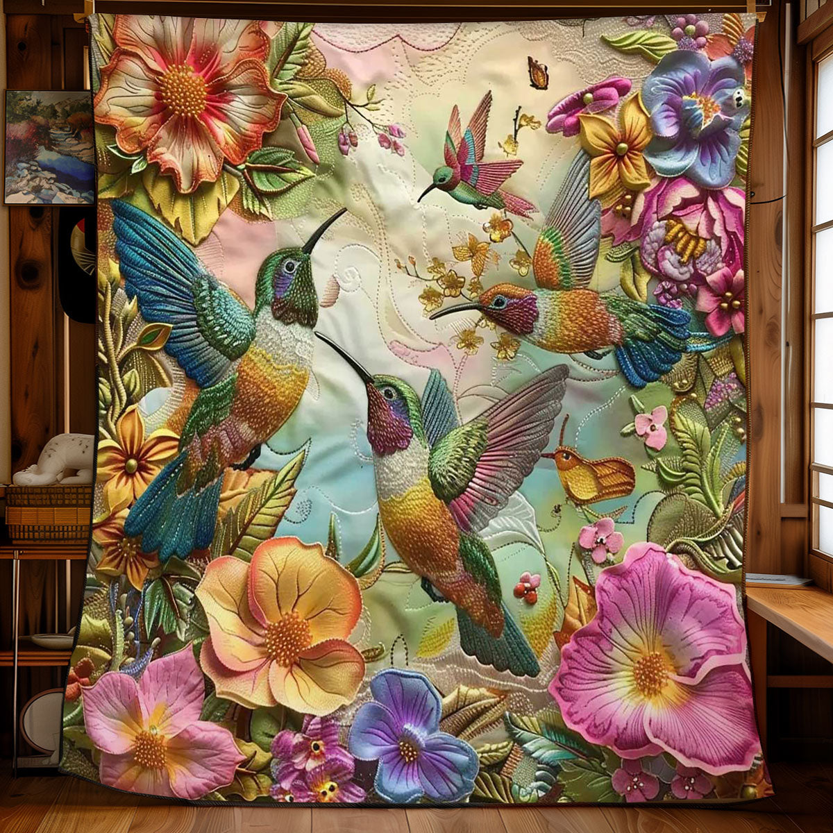 Hummingbirds' Flower Serenade WN2608049CL Quilt