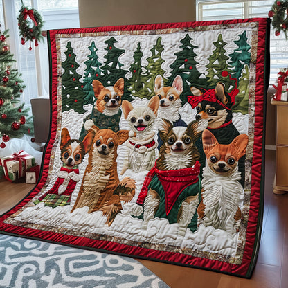 Joyful Chihuahua Family SR1608050CL Quilt